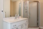 Master bath offers separate shower 